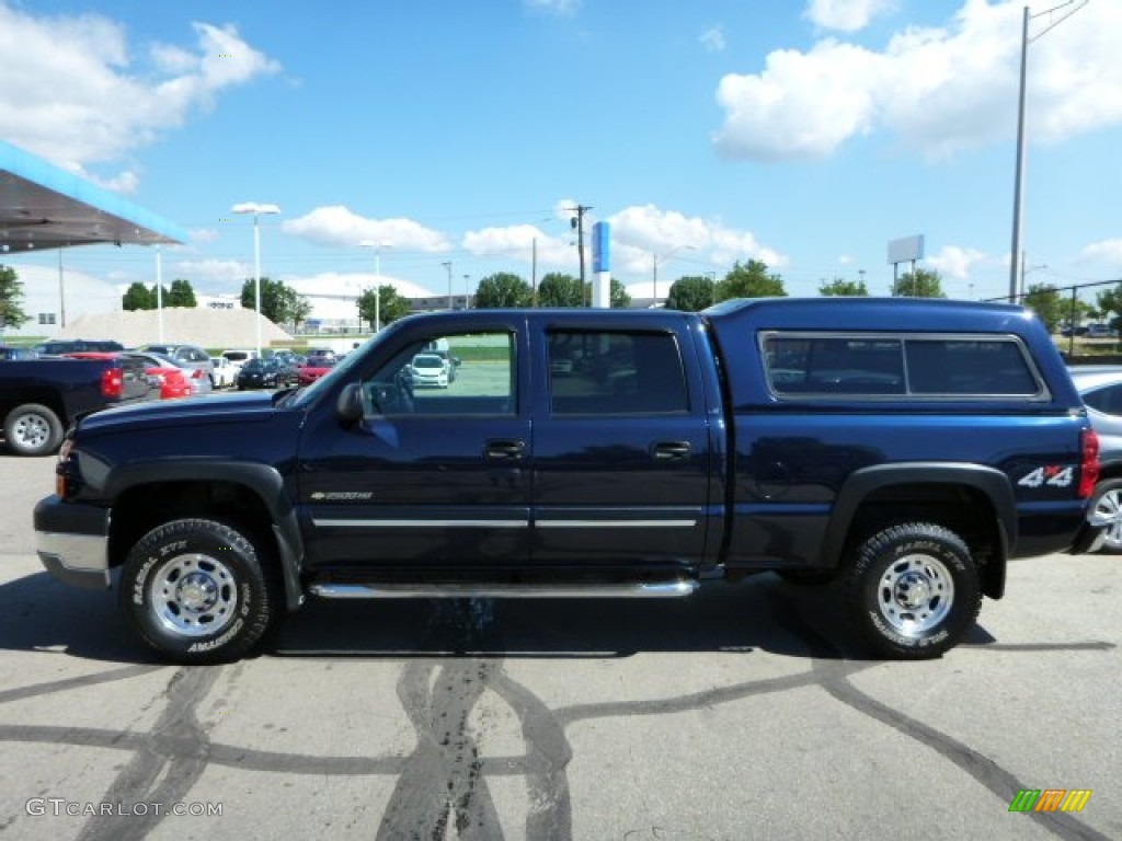 2005 Silverado 2500HD LS Crew Cab 4x4 - Dark Blue Metallic / Dark Charcoal photo #7