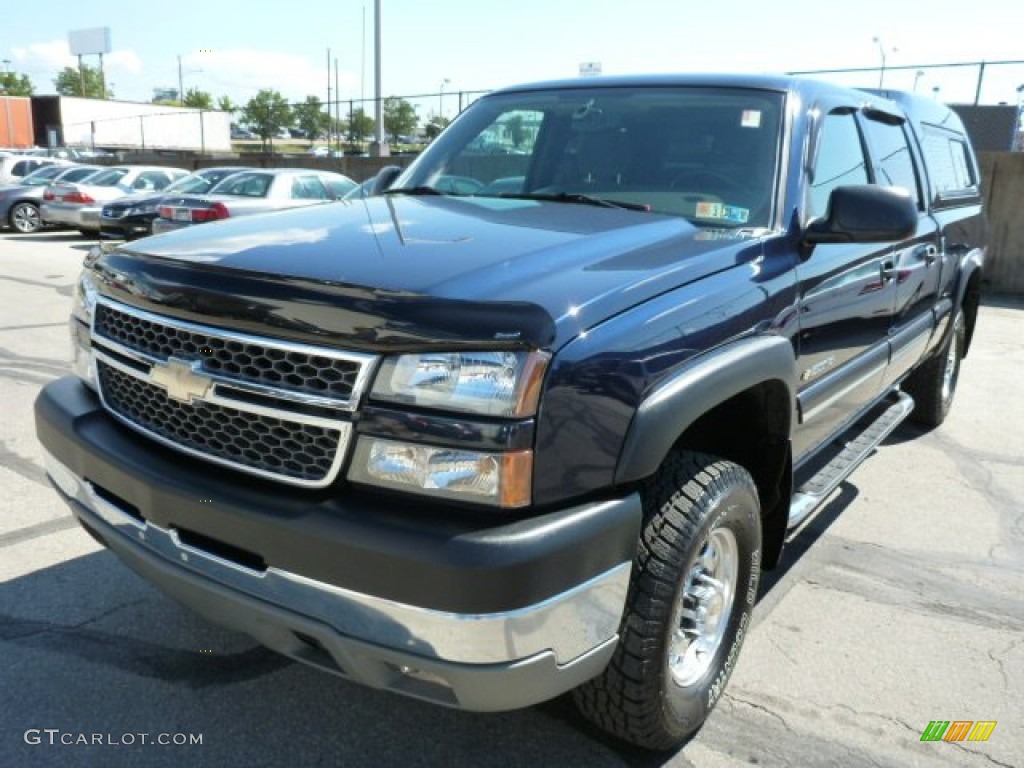 2005 Silverado 2500HD LS Crew Cab 4x4 - Dark Blue Metallic / Dark Charcoal photo #8