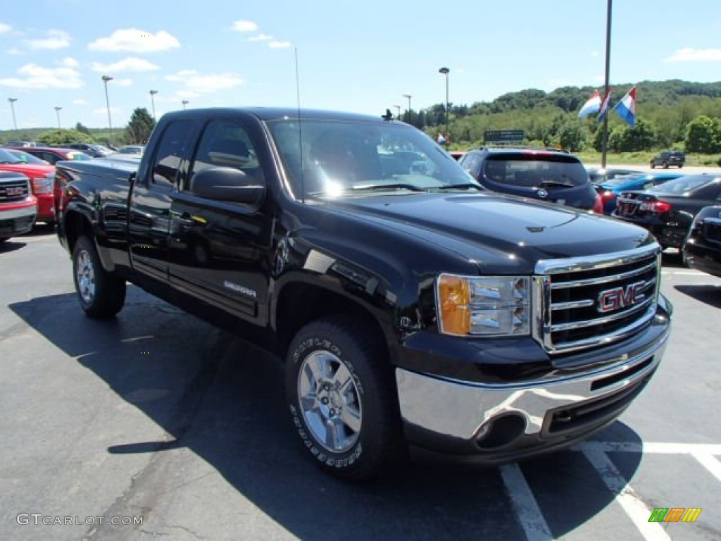 Carbon Black Metallic 2012 GMC Sierra 1500 SLE Extended Cab 4x4 Exterior Photo #83934022