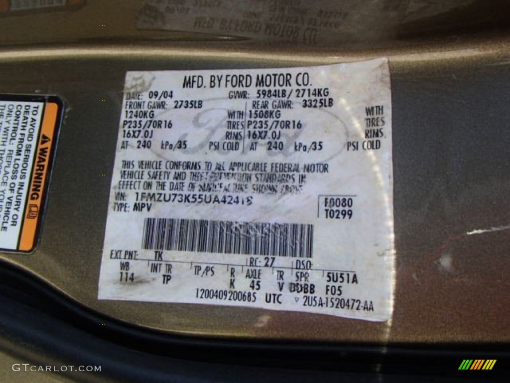 2005 Explorer XLT 4x4 - Mineral Grey Metallic / Graphite photo #15