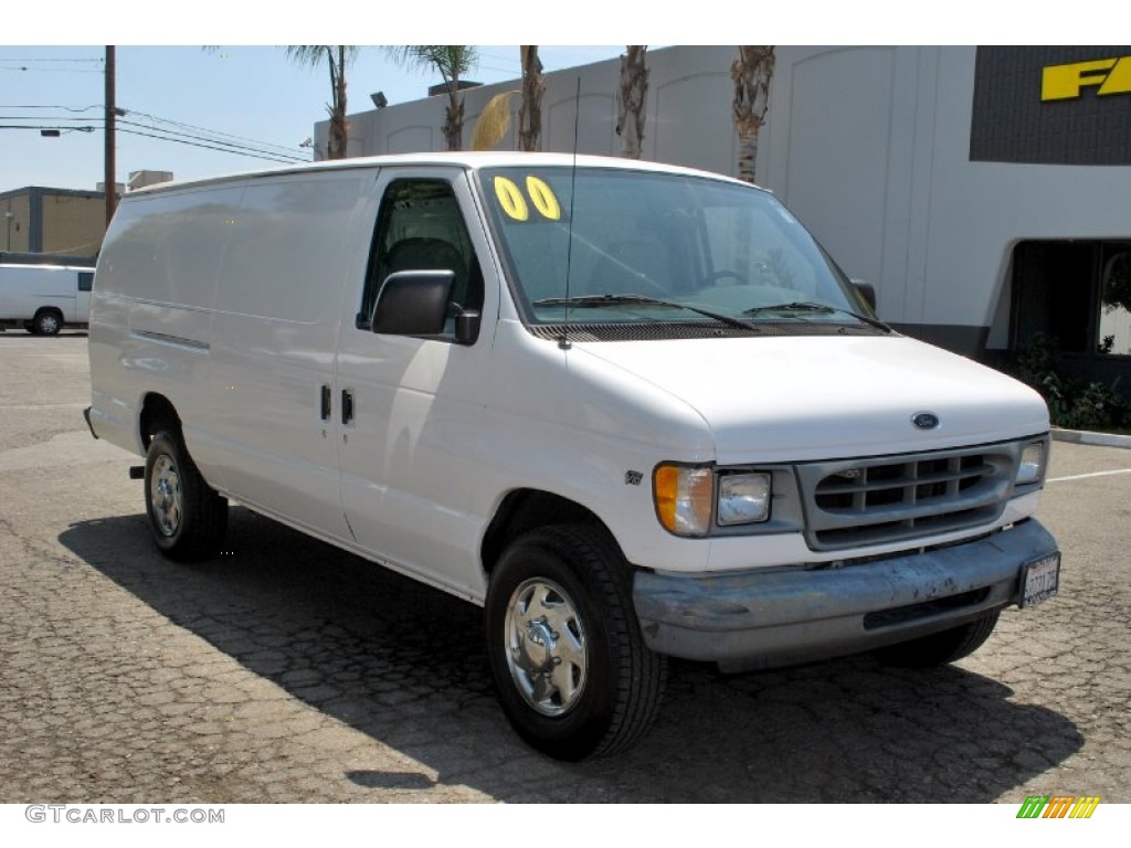 2000 E Series Van E350 SD Extended Cargo - Oxford White / Medium Graphite photo #1