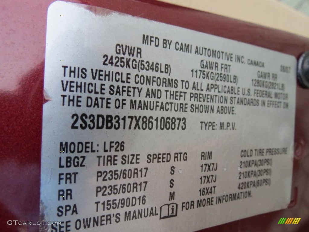 2008 XL7 Luxury - Cranberry Red Metallic / Beige photo #33