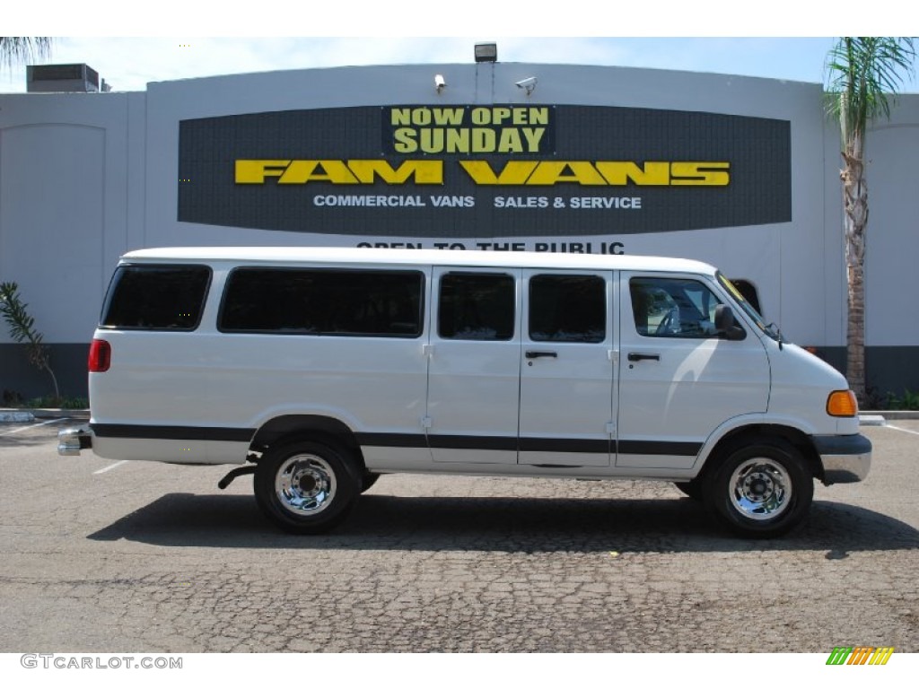 2001 Ram Van 3500 Passenger - Bright White / Dark Slate Gray photo #2