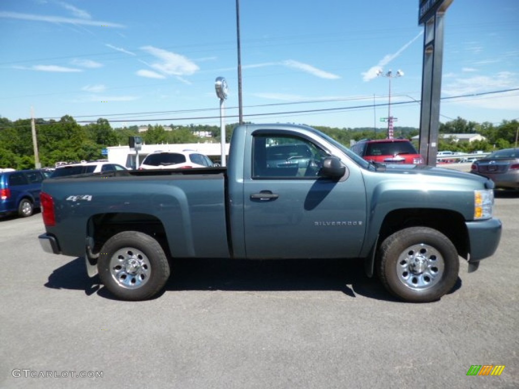 2009 Silverado 1500 LS Regular Cab 4x4 - Blue Granite Metallic / Dark Titanium photo #8