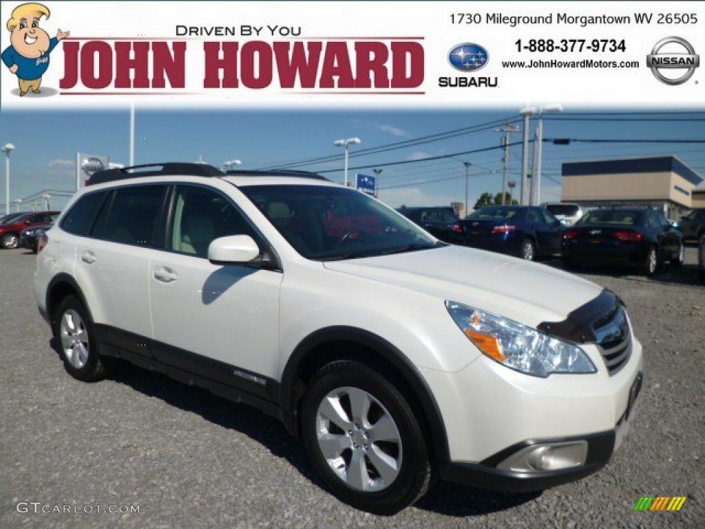 2011 Outback 2.5i Limited Wagon - Satin White Pearl / Warm Ivory photo #1