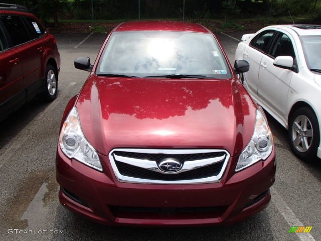 2010 Legacy 2.5i Sedan - Ruby Red Pearl / Off Black photo #2