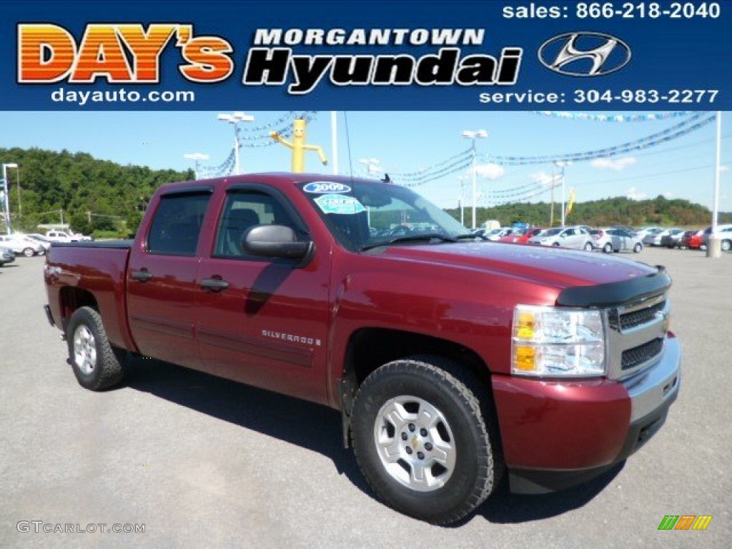 2009 Silverado 1500 LT Crew Cab 4x4 - Deep Ruby Red Metallic / Ebony photo #1