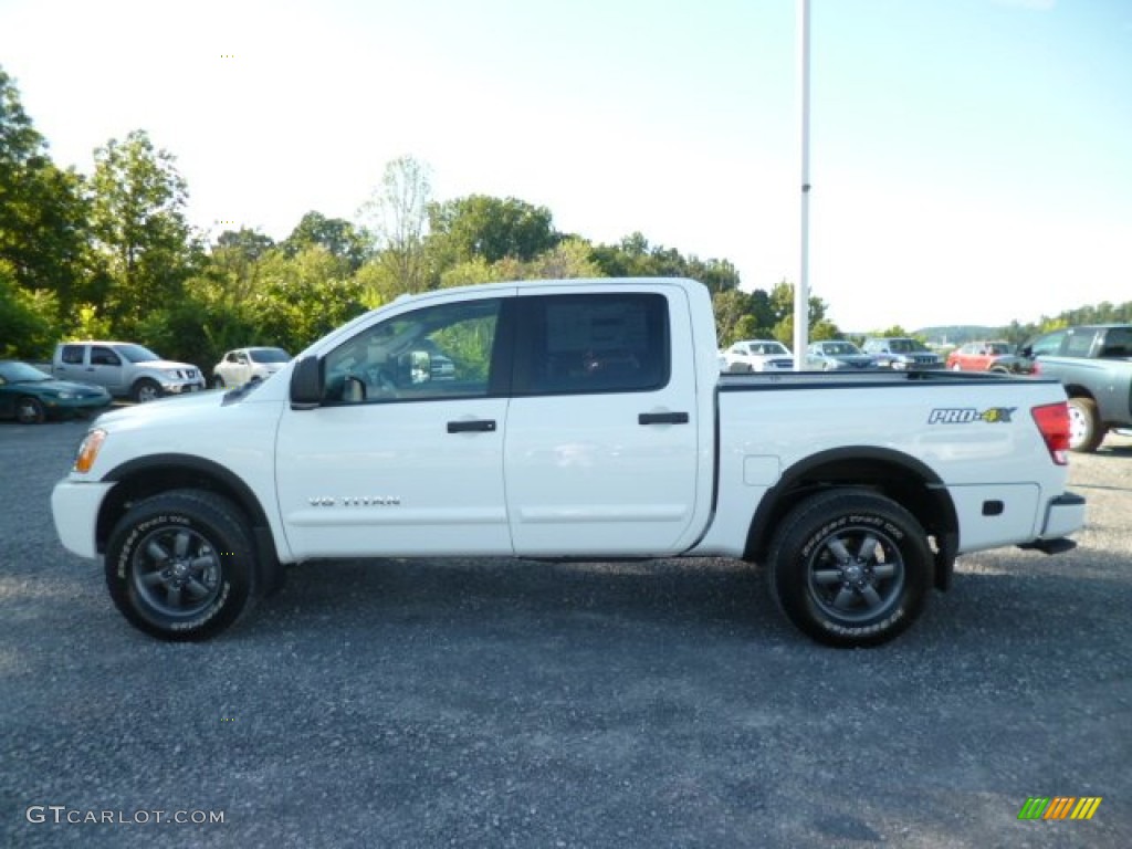 2013 Titan Pro-4X Crew Cab 4x4 - Glacier White / Charcoal photo #4