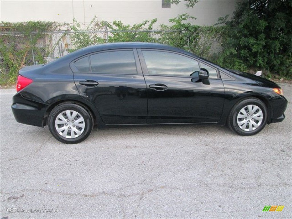 Crystal Black Pearl 2012 Honda Civic LX Sedan Exterior Photo #83943307