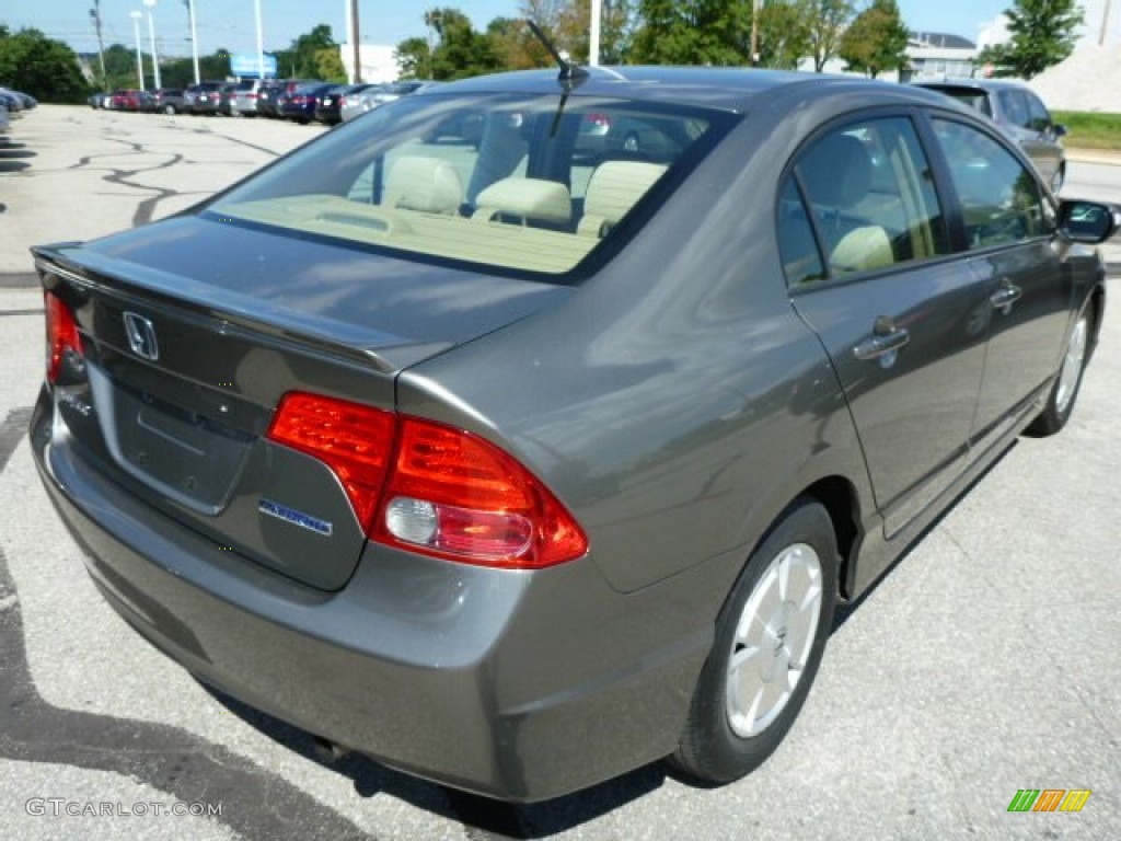 2007 Civic Hybrid Sedan - Galaxy Gray Metallic / Ivory photo #3