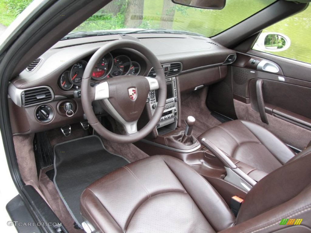 Cocoa Brown Interior 2008 Porsche 911 Carrera Cabriolet Photo #83946955