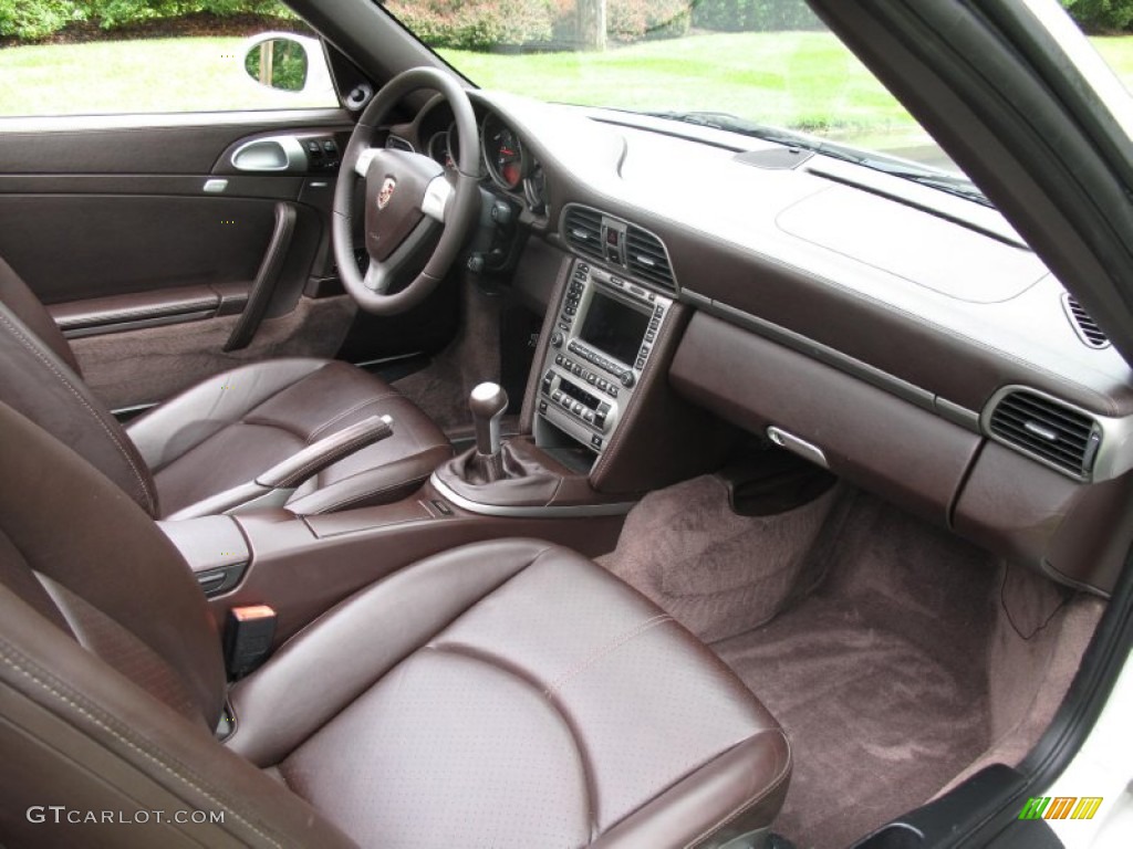 2008 Porsche 911 Carrera Cabriolet Cocoa Brown Dashboard Photo #83946970