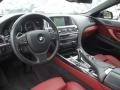 Vermillion Red Nappa Leather Prime Interior Photo for 2012 BMW 6 Series #83953402