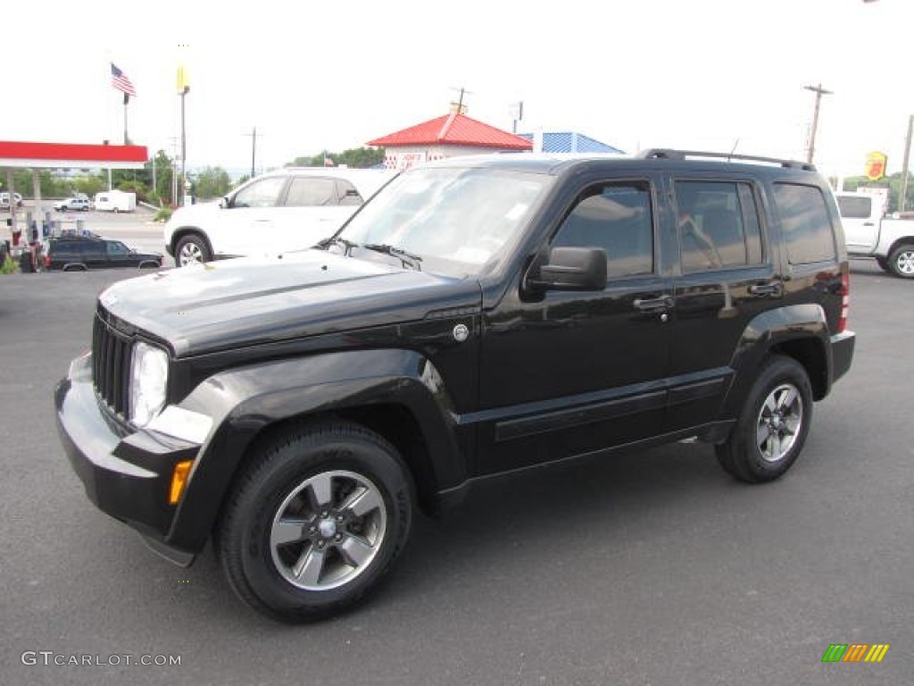 2008 Liberty Limited 4x4 - Brilliant Black Crystal Pearl / Pastel Slate Gray photo #1