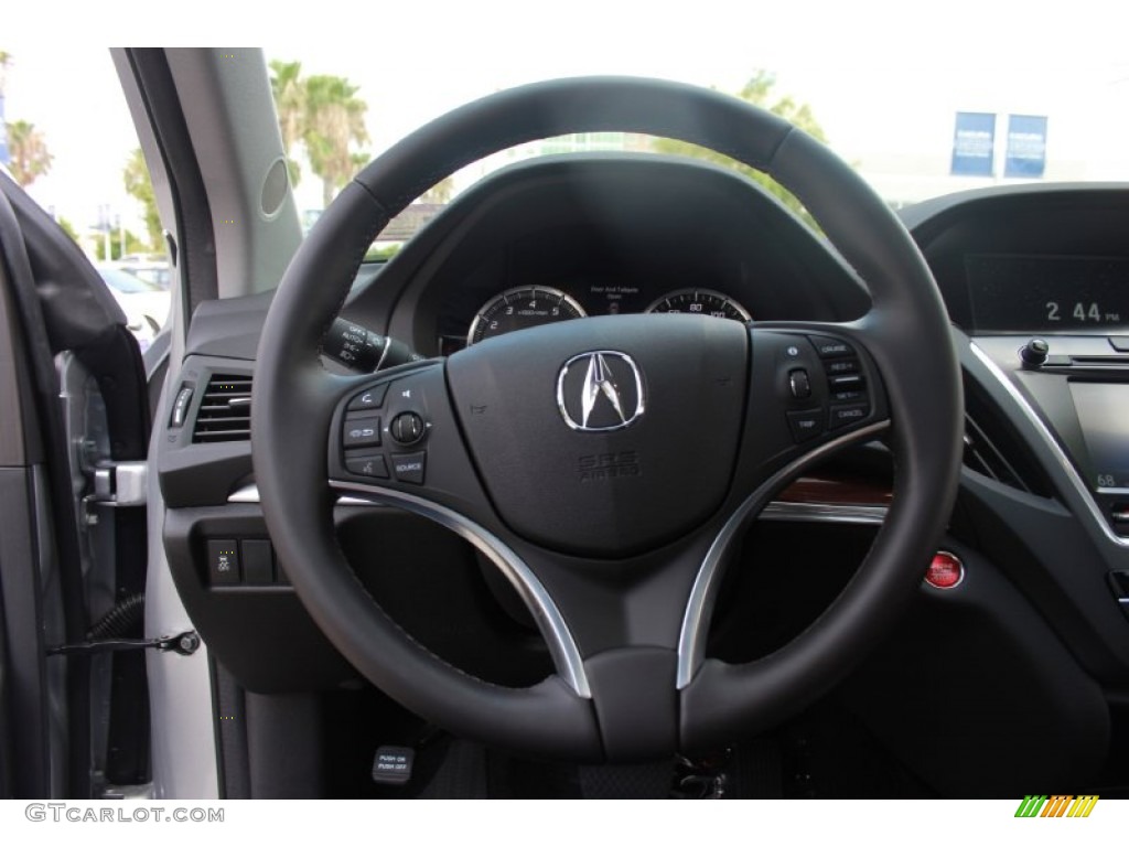 2014 Acura MDX Standard MDX Model Ebony Steering Wheel Photo #83955182