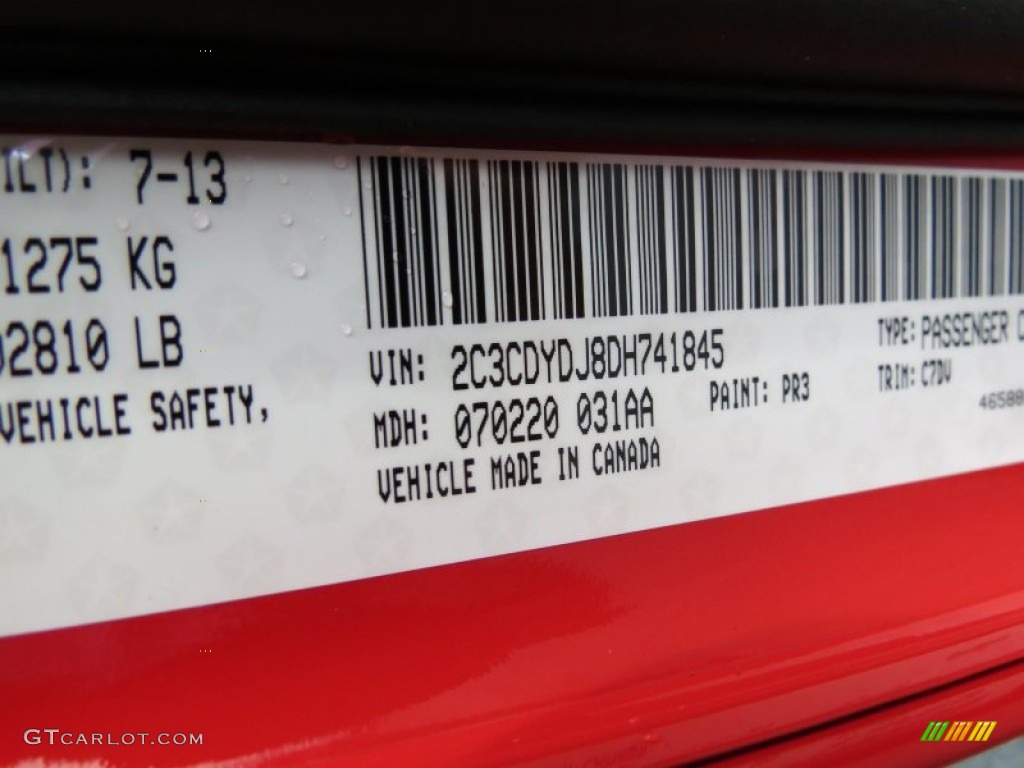2013 Challenger Color Code PR3 for TorRed Photo #83955196