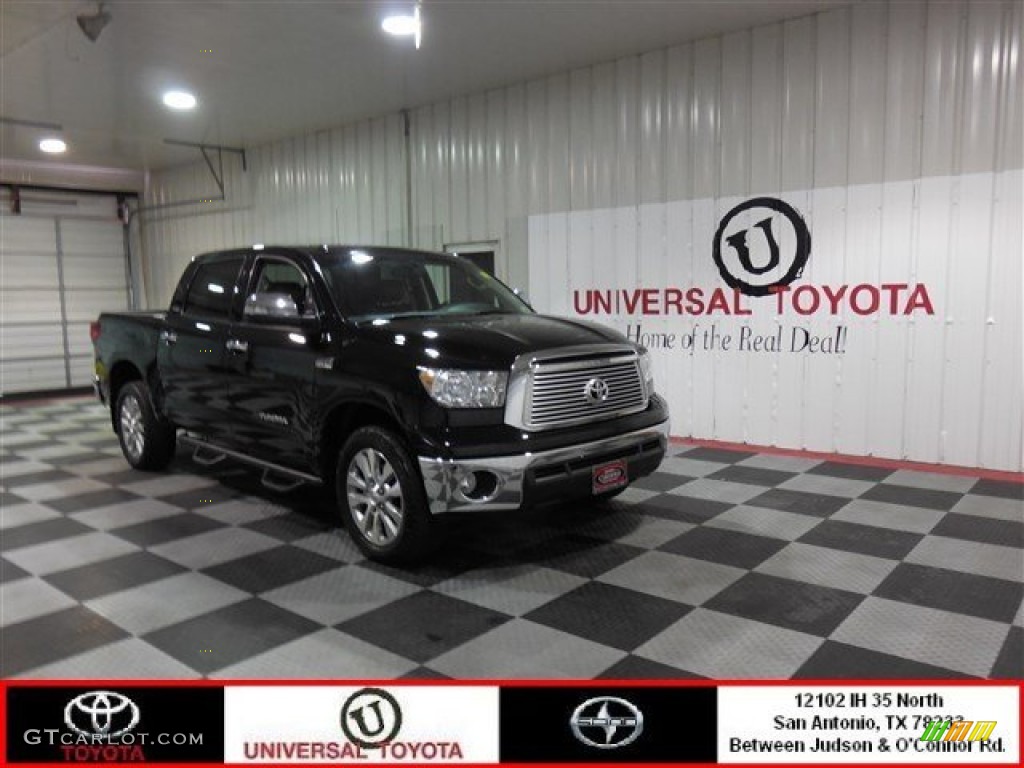 2010 Tundra Platinum CrewMax 4x4 - Black / Red Rock photo #1