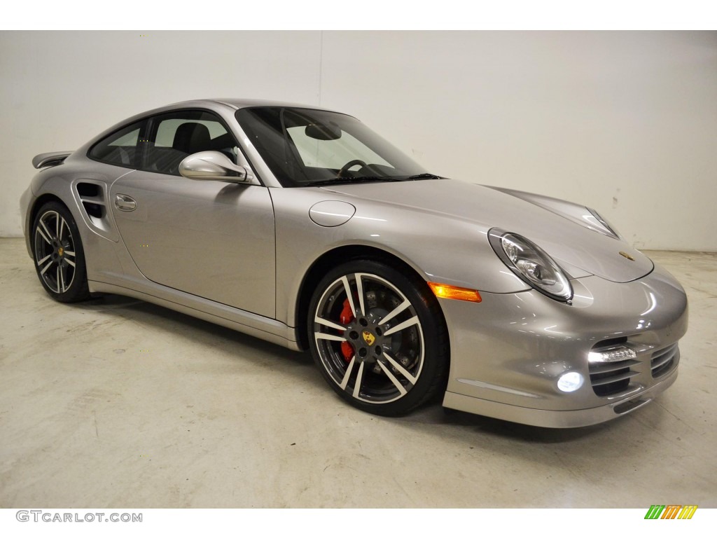 Platinum Silver Metallic 2013 Porsche 911 Turbo Coupe Exterior Photo #83959045