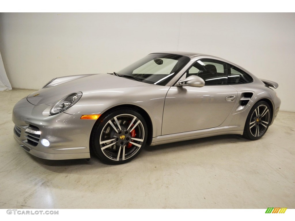 Platinum Silver Metallic 2013 Porsche 911 Turbo Coupe Exterior Photo #83959171