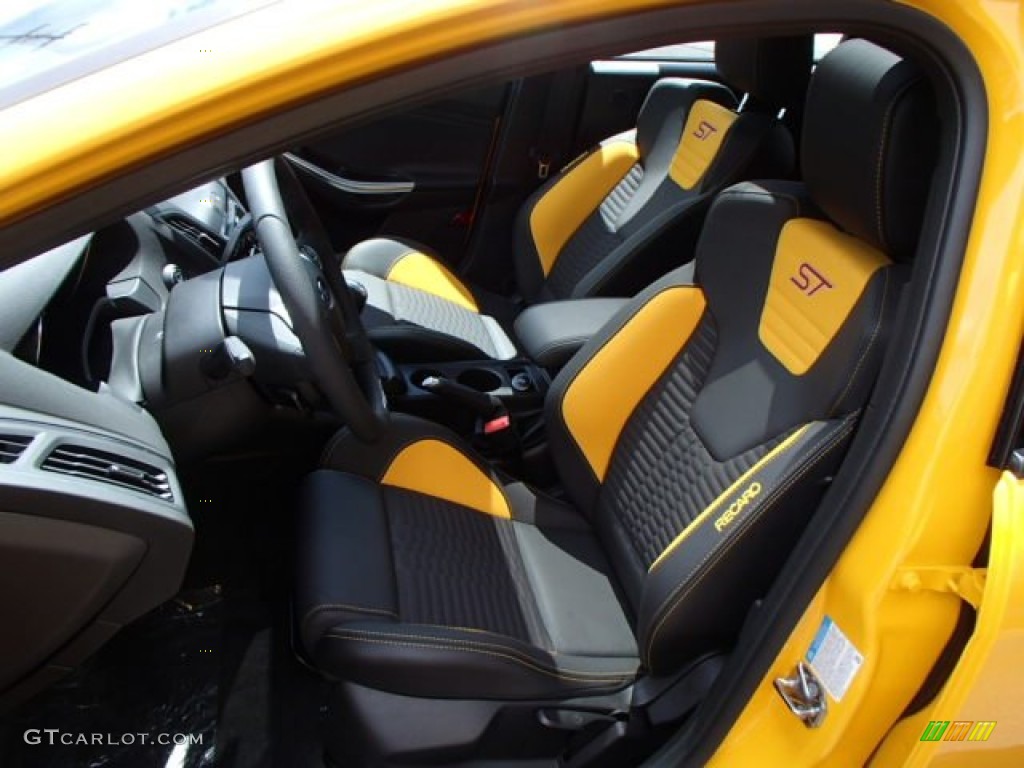 ST Tangerine Scream/Charcoal Black Recaro Sport Seats Interior 2014 Ford Focus ST Hatchback Photo #83961540