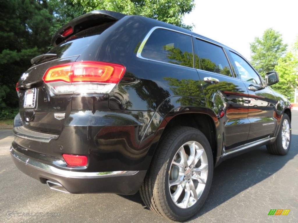 2014 Grand Cherokee Summit - Brilliant Black Crystal Pearl / Summit Grand Canyon Jeep Brown Natura Leather photo #3