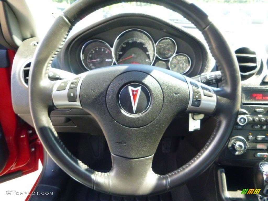2006 Pontiac G6 GTP Coupe Ebony Steering Wheel Photo #83962923