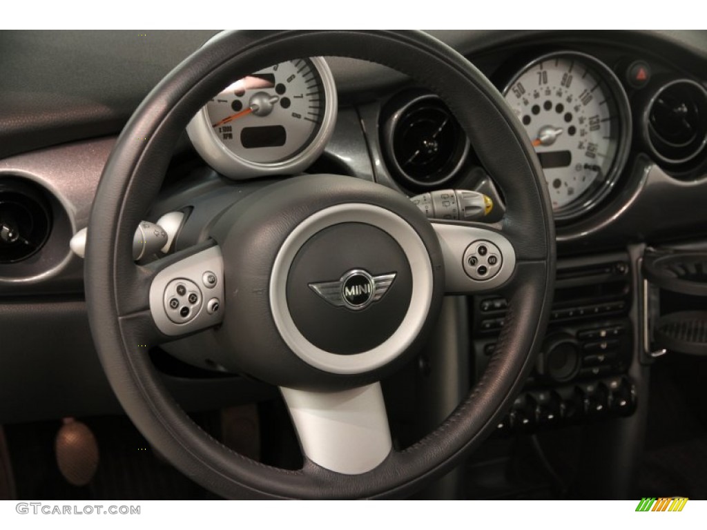 2006 Mini Cooper Hardtop Grey/Panther Black Steering Wheel Photo #83964927