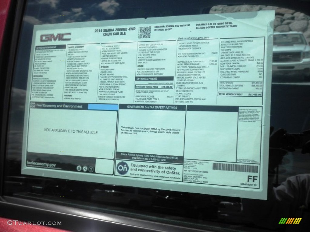 2014 GMC Sierra 2500HD SLE Crew Cab 4x4 Window Sticker Photo #83965230