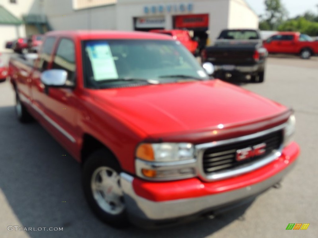 1999 Sierra 1500 SL Extended Cab - Fire Red / Pewter photo #1