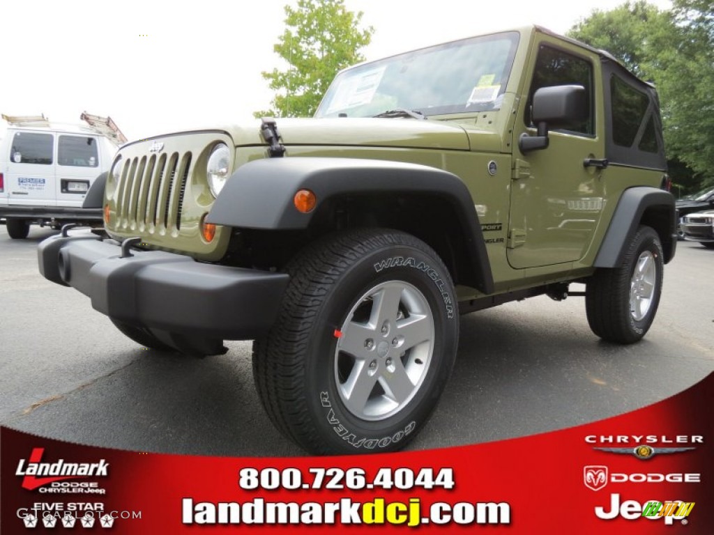 2013 Wrangler Sport 4x4 - Commando Green / Black photo #1