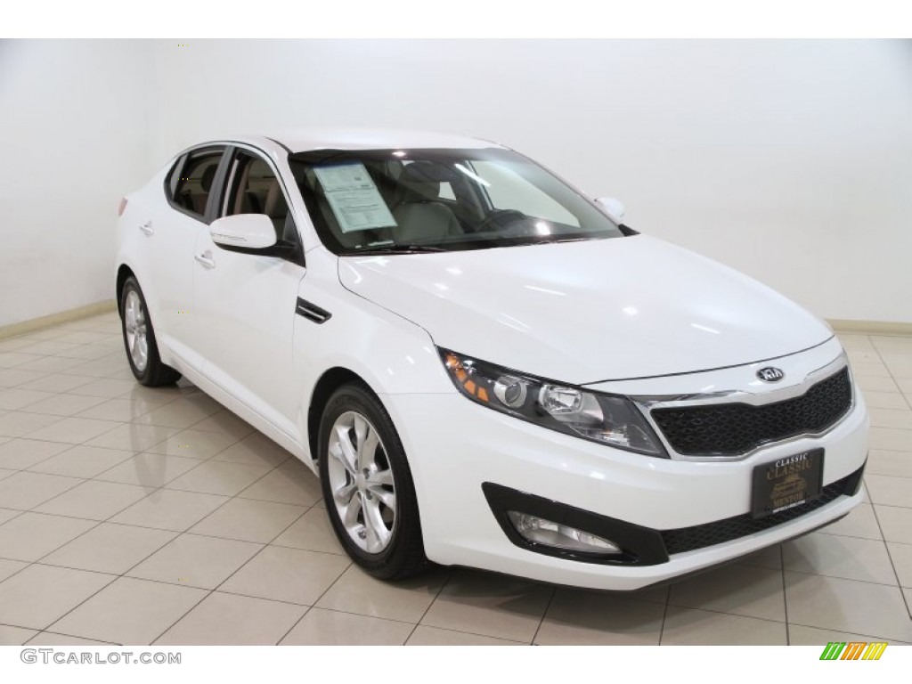 2013 Optima EX - Snow White Pearl / Beige photo #1