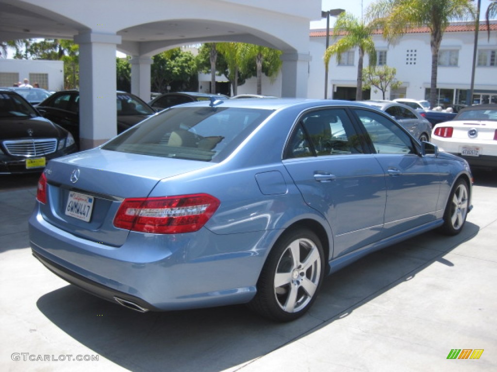 2012 E 350 Sedan - Quartz Blue Metallic / Almond/Mocha photo #2