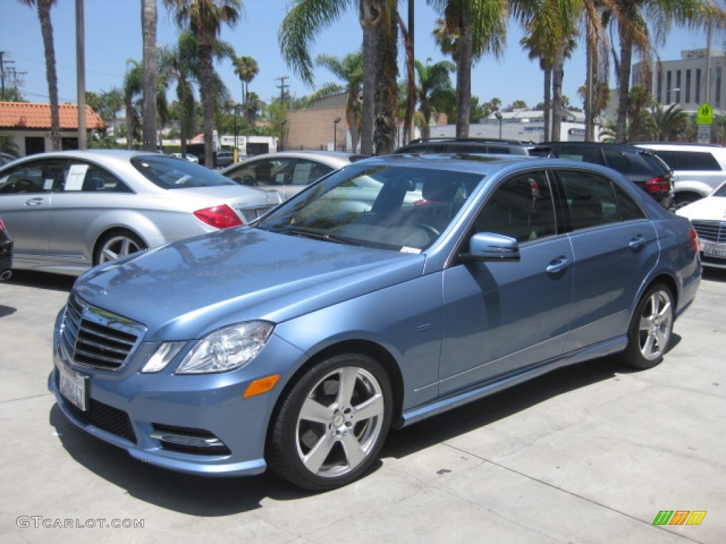 2012 E 350 Sedan - Quartz Blue Metallic / Almond/Mocha photo #5