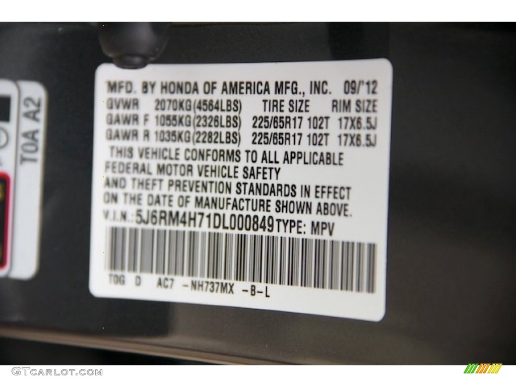 2013 CR-V EX-L AWD - Polished Metal Metallic / Gray photo #20