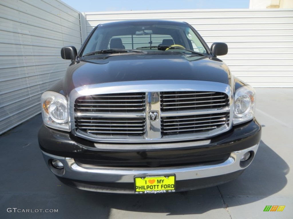 2007 Ram 1500 SLT Quad Cab - Black / Medium Slate Gray photo #8