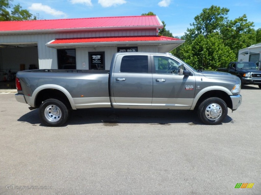 2011 Ram 3500 HD Laramie Crew Cab 4x4 Dually - Mineral Gray Metallic / Light Pebble Beige/Bark Brown photo #2