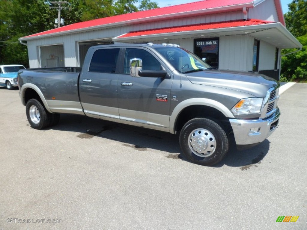 2011 Ram 3500 HD Laramie Crew Cab 4x4 Dually - Mineral Gray Metallic / Light Pebble Beige/Bark Brown photo #7