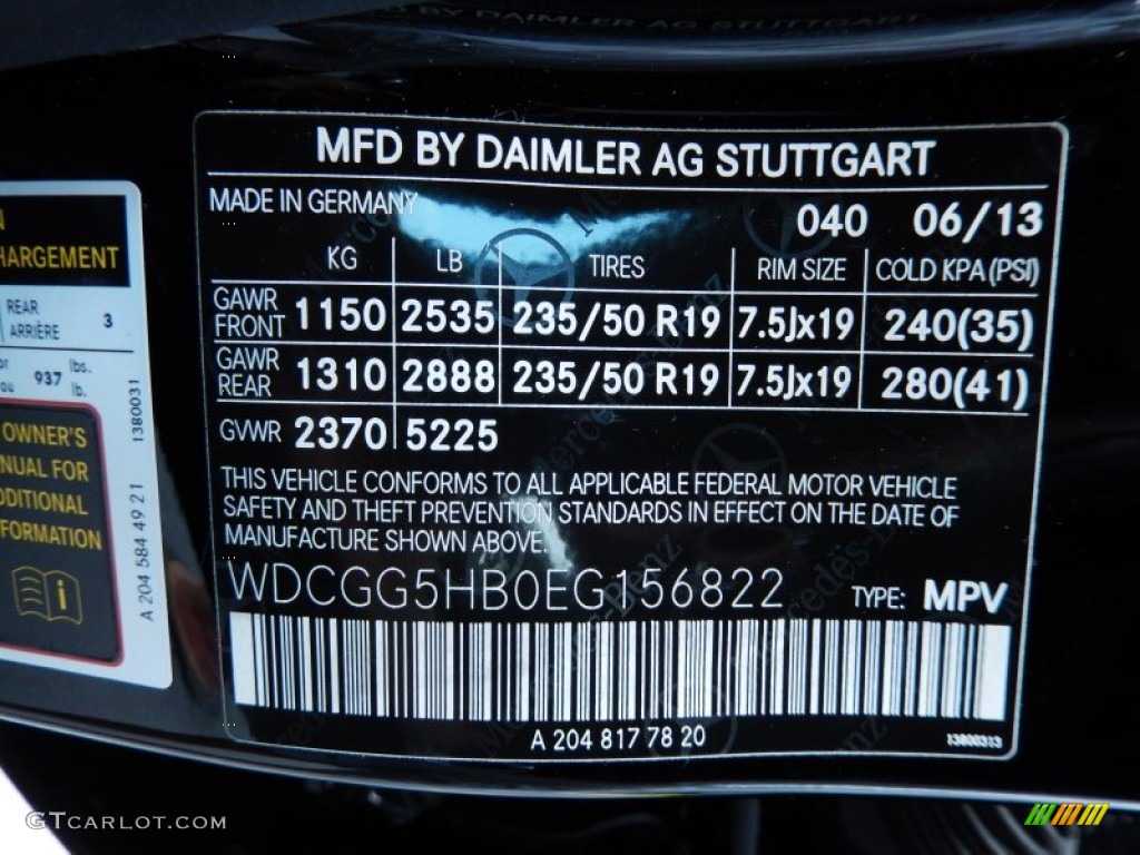 2014 GLK Color Code 040 for Black Photo #83974653