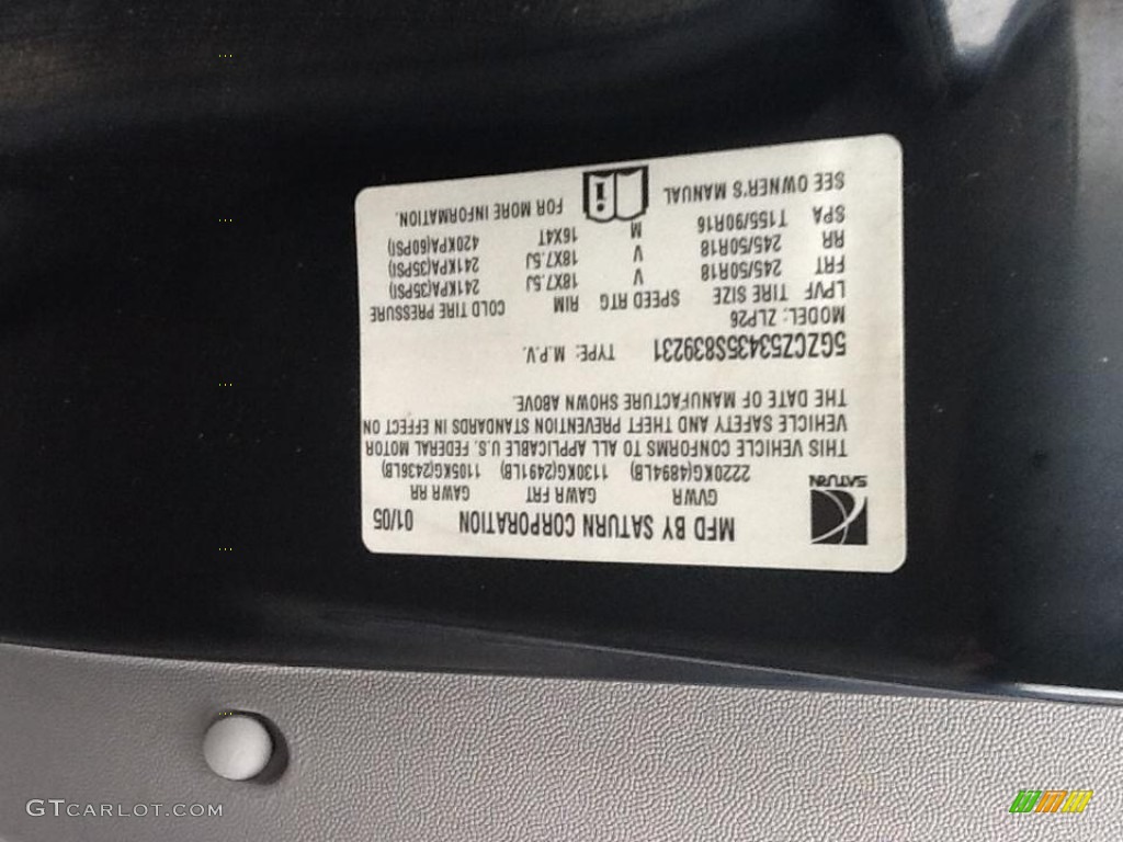 2005 VUE V6 - Pacific Blue / Gray photo #6
