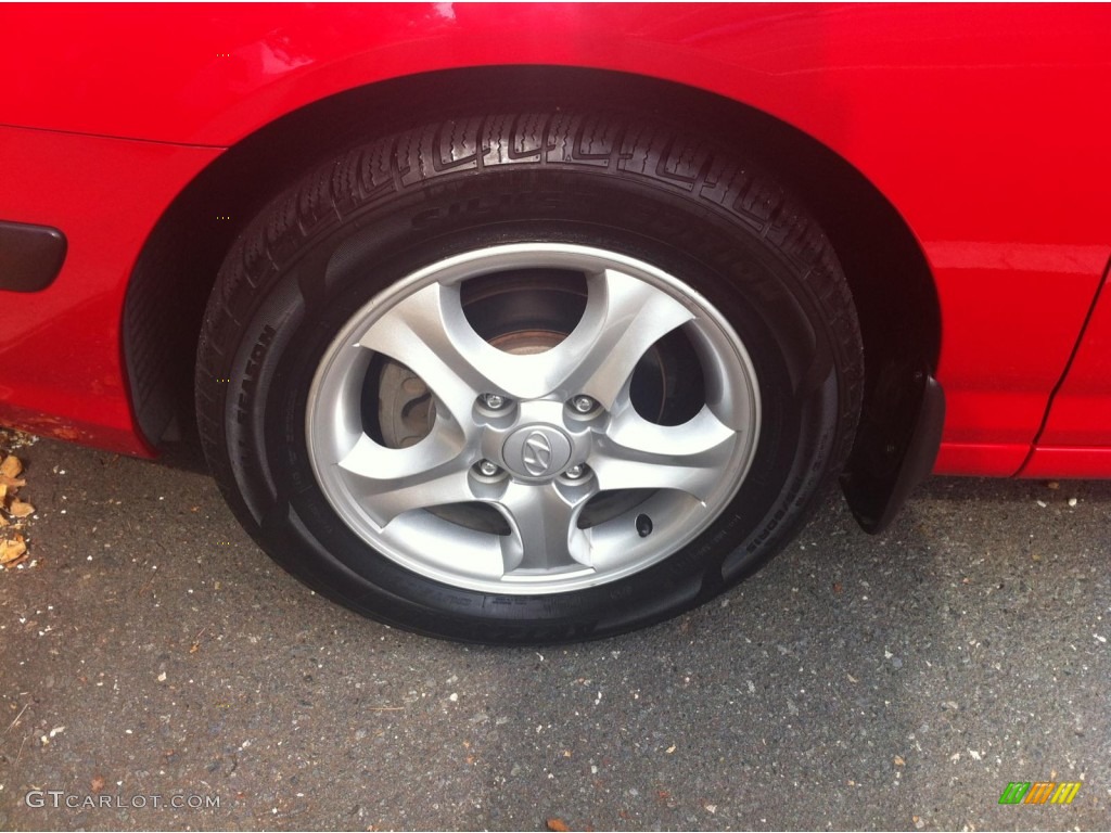 2003 Elantra GT Hatchback - Rally Red / Dark Gray photo #6