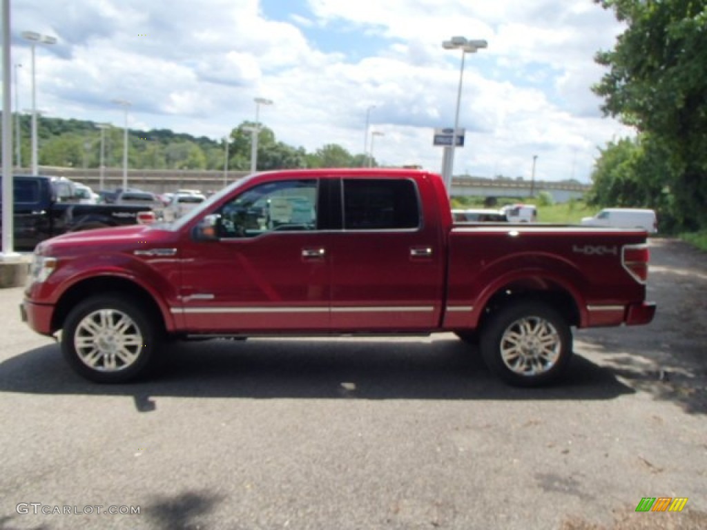 2013 F150 Platinum SuperCrew 4x4 - Ruby Red Metallic / Platinum Unique Pecan Leather photo #5