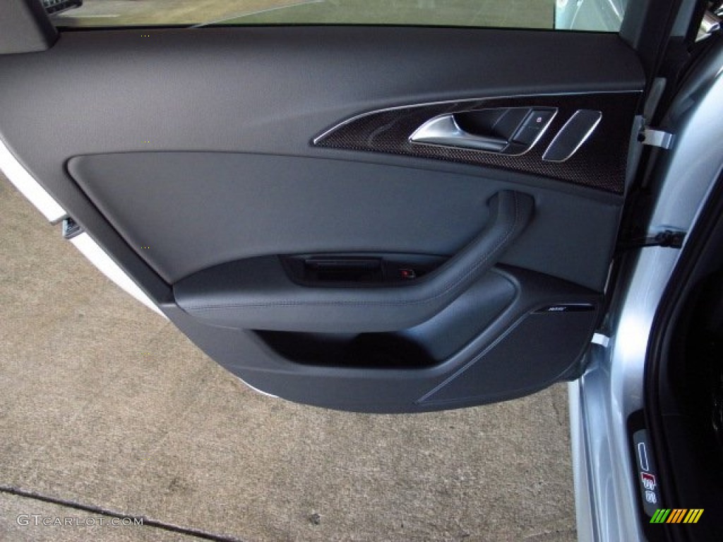 2014 Audi S6 Prestige quattro Sedan Black Valcona Door Panel Photo #83979525