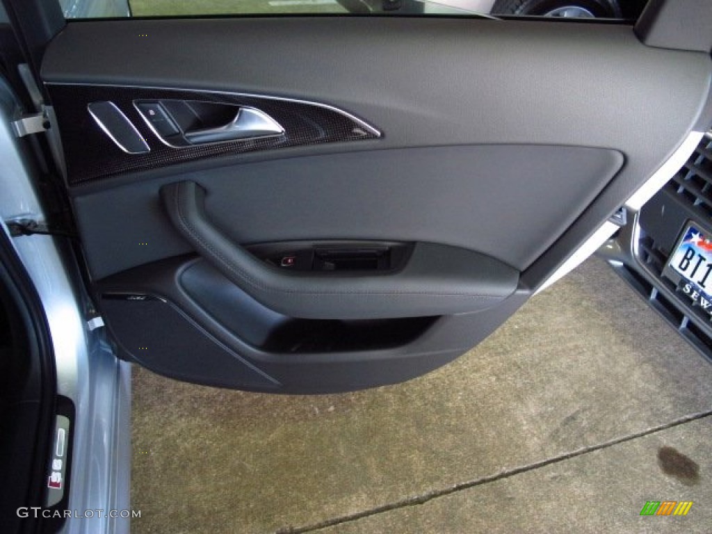 2014 Audi S6 Prestige quattro Sedan Black Valcona Door Panel Photo #83979561