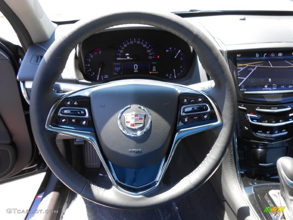 2014 Cadillac ATS 2.0L Turbo AWD Jet Black/Jet Black Steering Wheel Photo #83979636