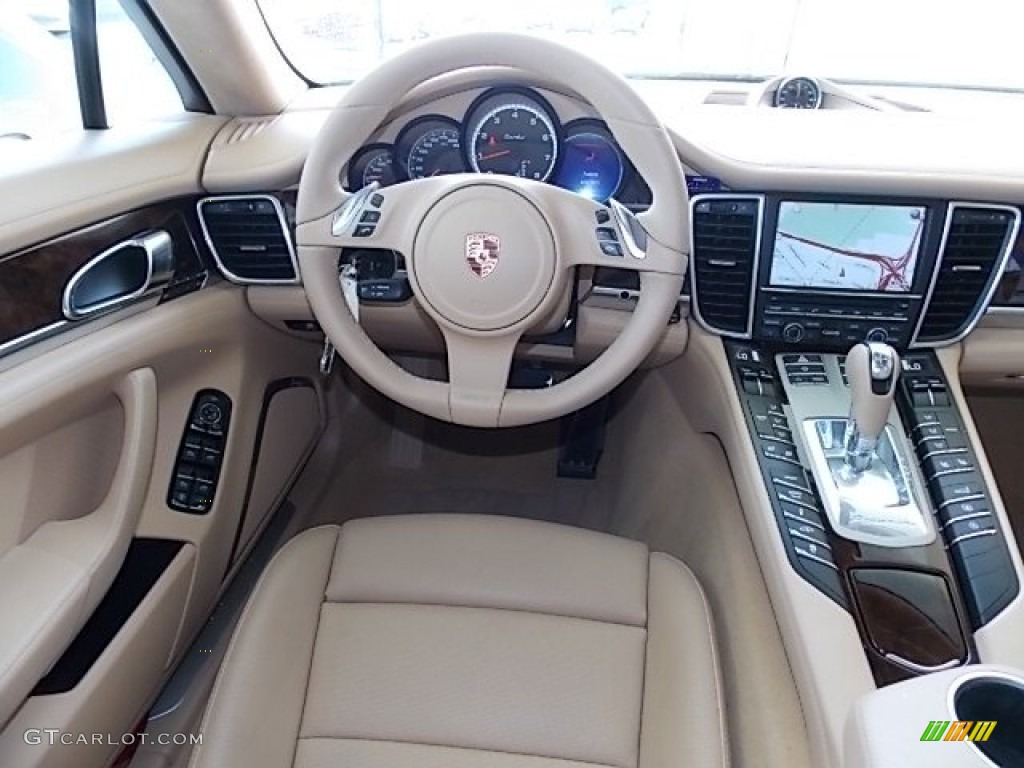 2010 Porsche Panamera Turbo Luxor Beige Dashboard Photo #83979915