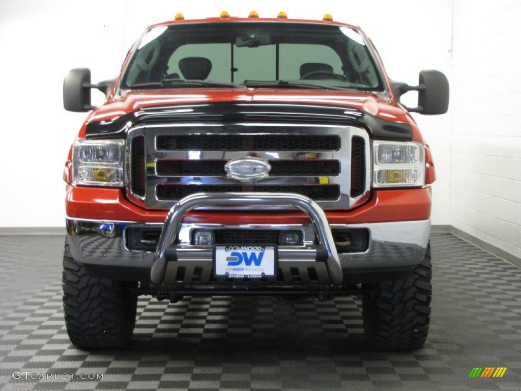 2006 F350 Super Duty XLT SuperCab 4x4 - Red Clearcoat / Medium Flint photo #2