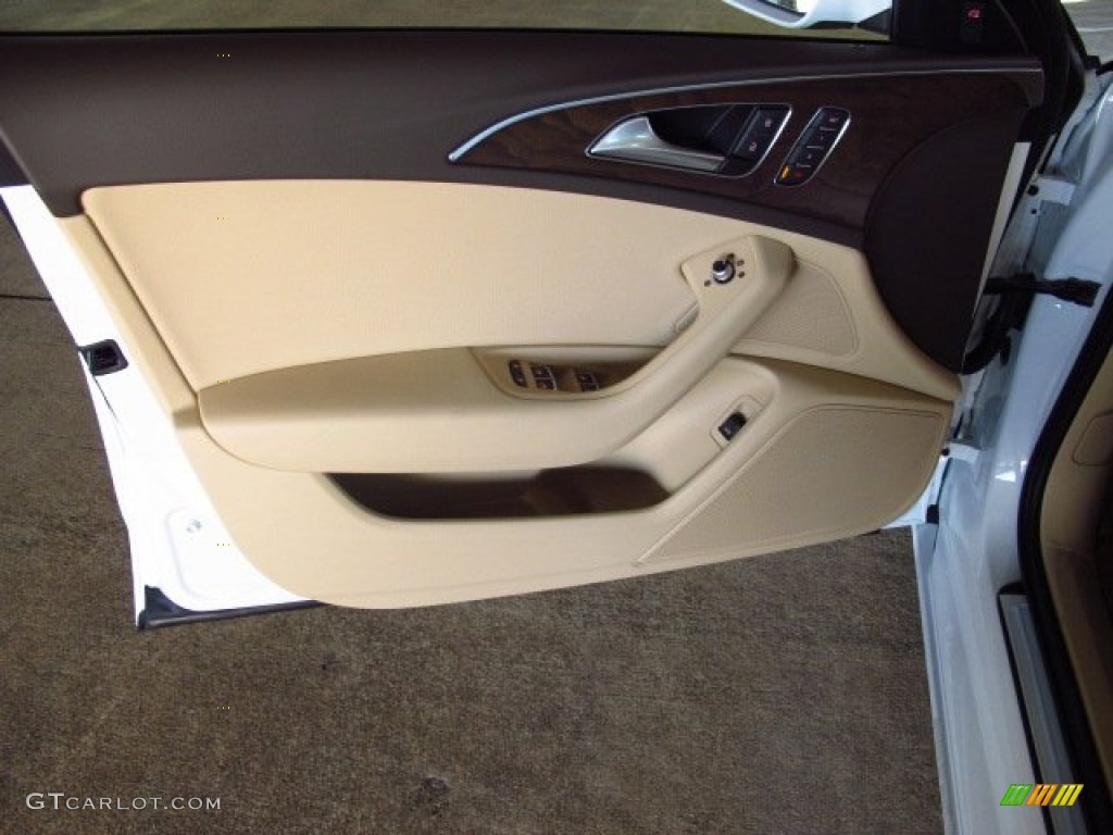 2014 Audi A6 3.0 TDI quattro Sedan Velvet Beige Door Panel Photo #83980074