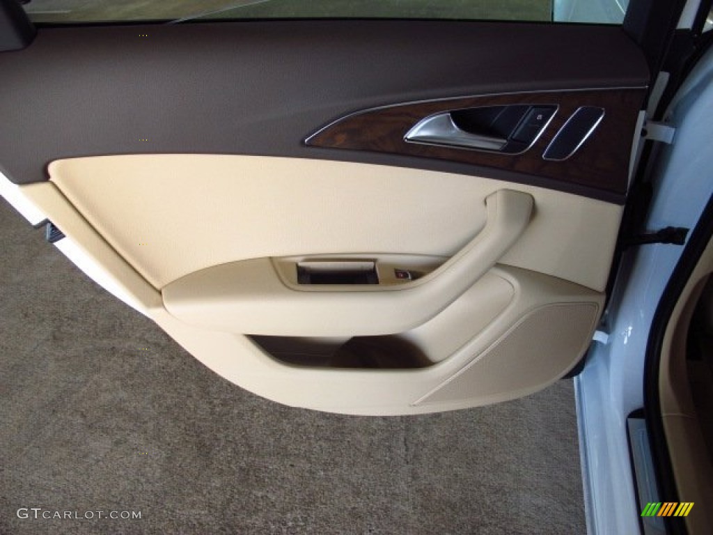 2014 Audi A6 3.0 TDI quattro Sedan Velvet Beige Door Panel Photo #83980113