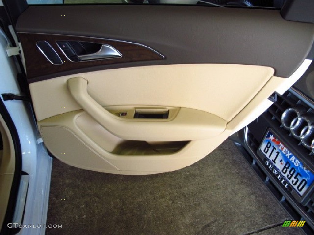 2014 Audi A6 3.0 TDI quattro Sedan Velvet Beige Door Panel Photo #83980143