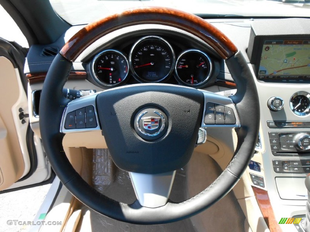 2014 Cadillac CTS 4 Coupe AWD Cashmere/Ebony Steering Wheel Photo #83980989